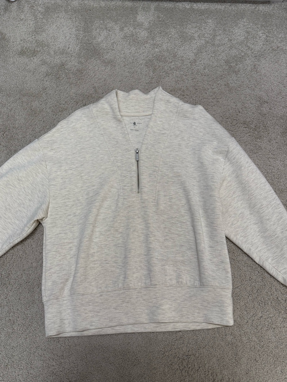 Lou & Grey women’s Heather Cream Quarter-Zip Pullover